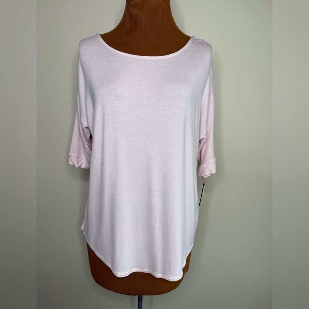 NWT Donna Karan Sleepwear Pink Split Back Top Size Small